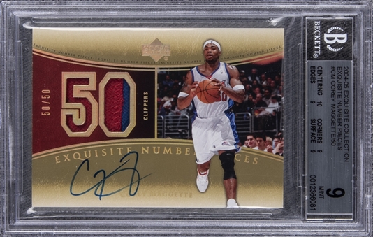 2004-05 UD "Exquisite Collection" Number Pieces Autographs #CM Corey Maggette Signed Game Used Patch Card (#50/50) – BGS MINT 9/BGS 9
